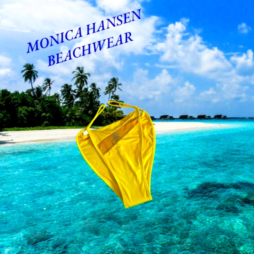 Monica Hansen Swimwear bottom bikini in bright yellow from Italy Sz Small